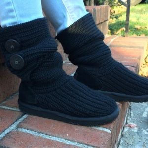 Ugg Black Crochet Boots 5